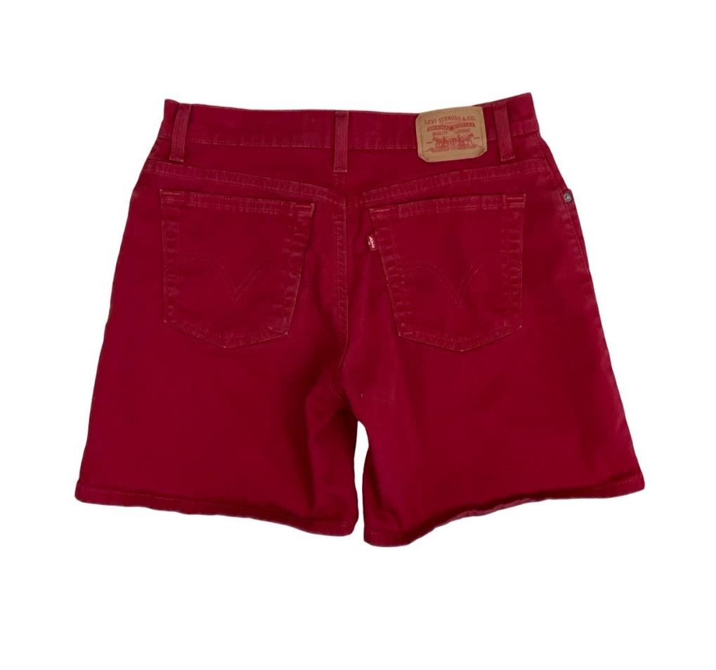 VTG 90s y2k LEVI'S RED LOW-RISE SUMMER HOLIDAY BEACH MOM DENIM SHORTS S 10