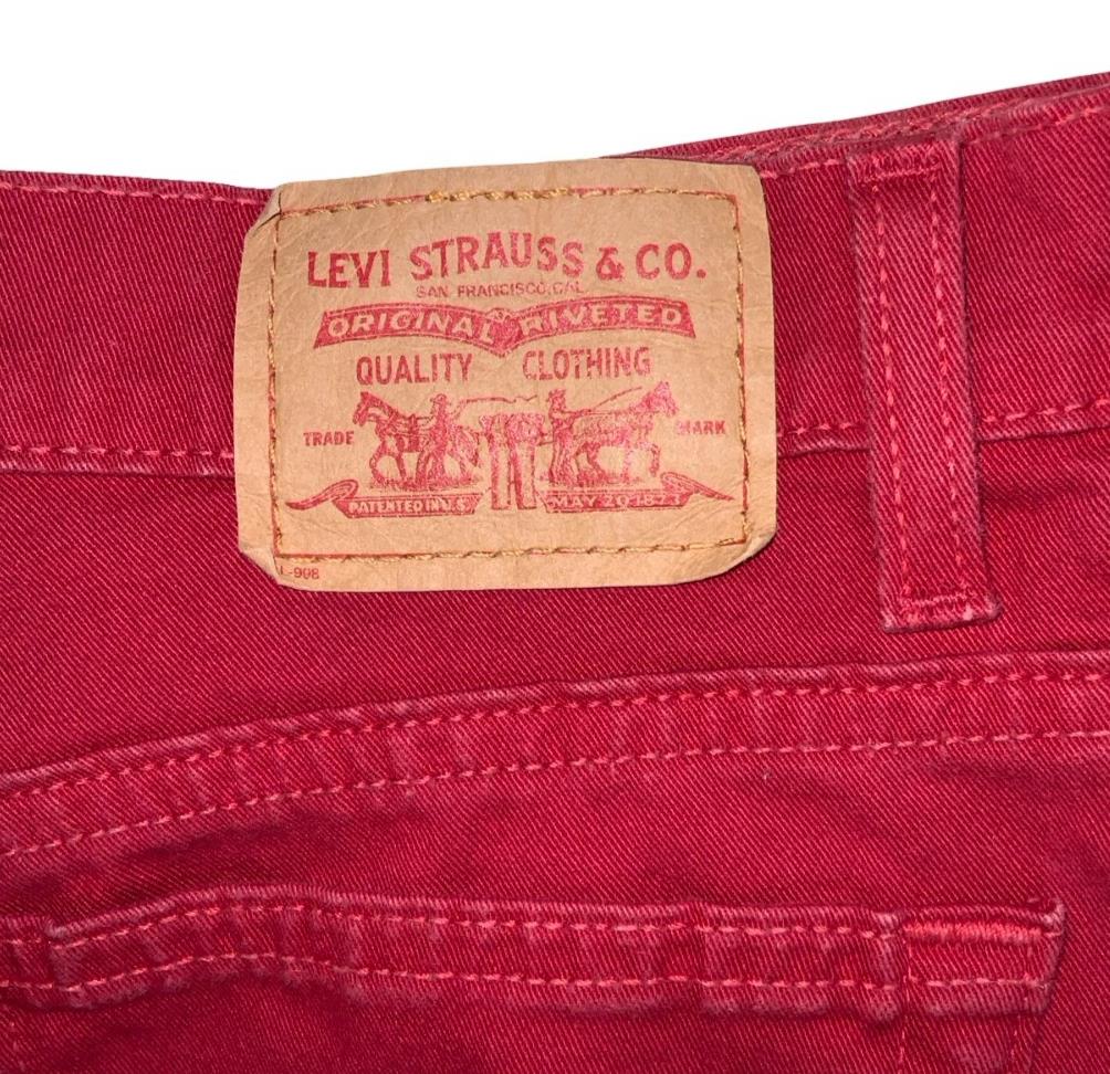 VTG 90s y2k LEVI'S RED LOW-RISE SUMMER HOLIDAY BEACH MOM DENIM SHORTS S 10