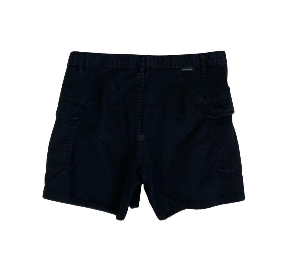 VTG 90s 'CALVIN KLEIN JEANS' BLACK CARGO SUMMER BEACH HOLIDAY HOT PANTS SHORTS M