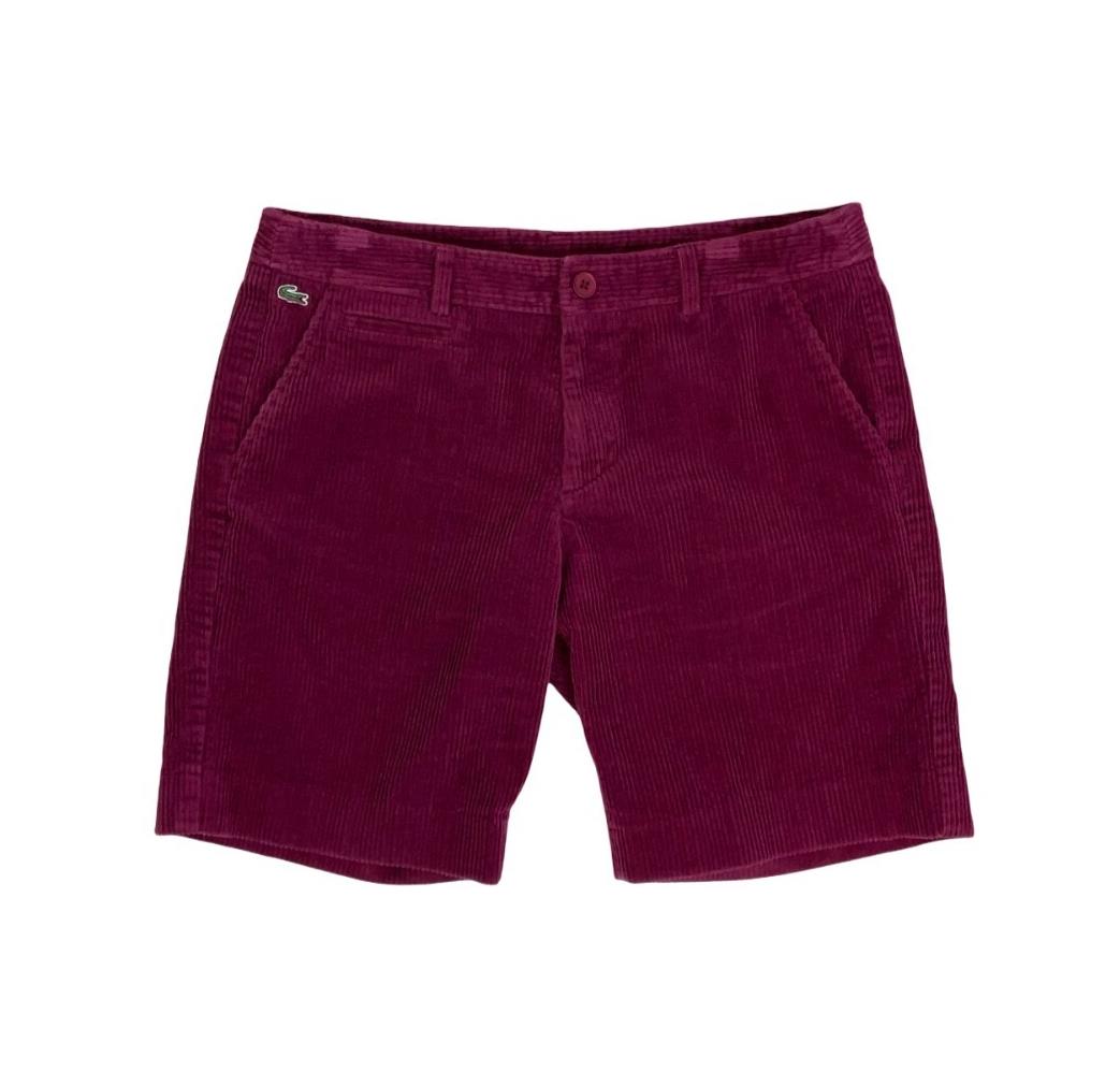 VTG 90s y2k 'LACOSTE' PINK CORDUROY SUMMER BEACH HOLIDAY SHORTS M 12 14