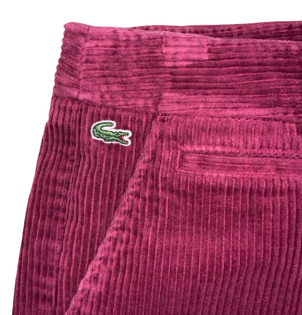 VTG 90s y2k 'LACOSTE' PINK CORDUROY SUMMER BEACH HOLIDAY SHORTS M 12 14