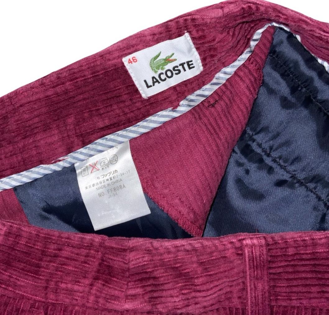 VTG 90s y2k 'LACOSTE' PINK CORDUROY SUMMER BEACH HOLIDAY SHORTS M 12 14