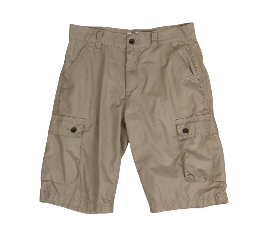 VTG 90s y2k 'LEVI'S' BEIGE CARGO RED TAB HIKING BEACH SUMMER MIDI SHORTS S