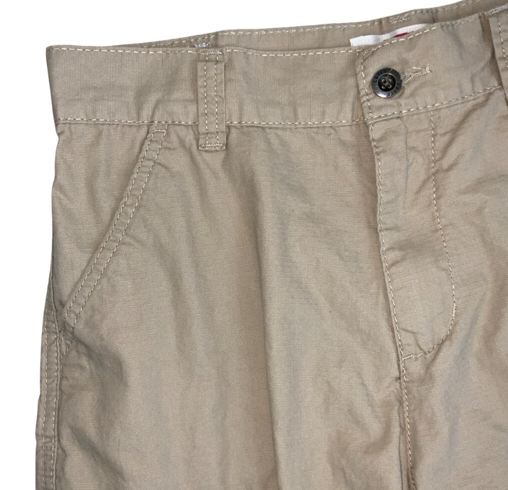 VTG 90s y2k 'LEVI'S' BEIGE CARGO RED TAB HIKING BEACH SUMMER MIDI SHORTS S
