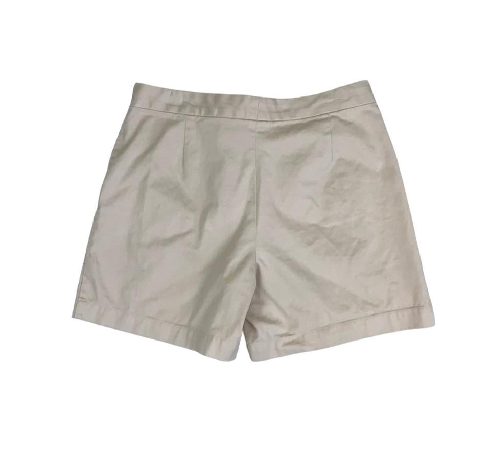 VTG 90s 'CHAPS' HIGH-WAISTED BEIGE BUCKLE CASUAL HOLIDAY SUMMER CHINO SHORTS S