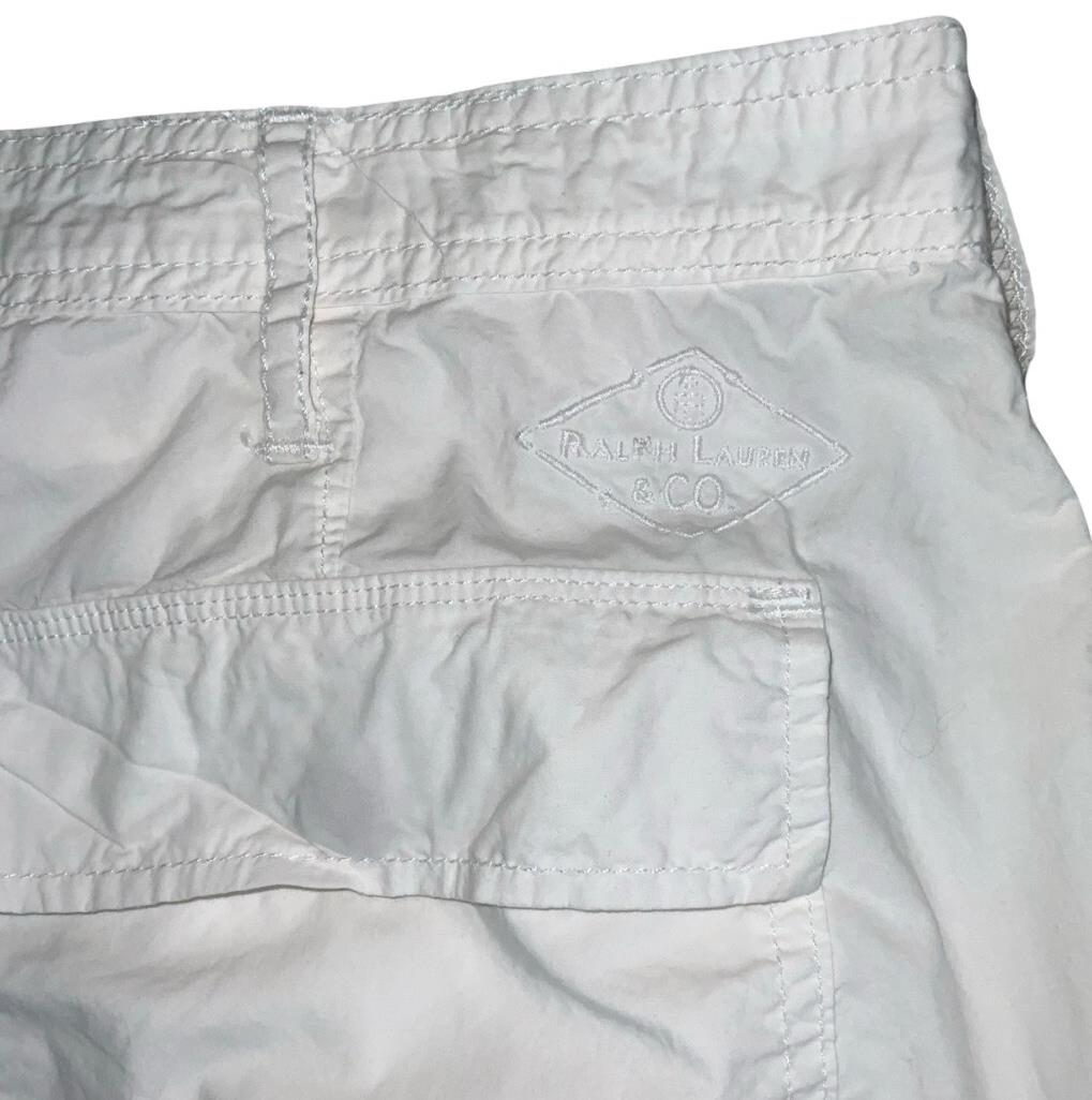 VTG 90s POLO by RALPH LAUREN WHITE CARGO BEACH SUMMER HOLIDAY SHORTS M 14