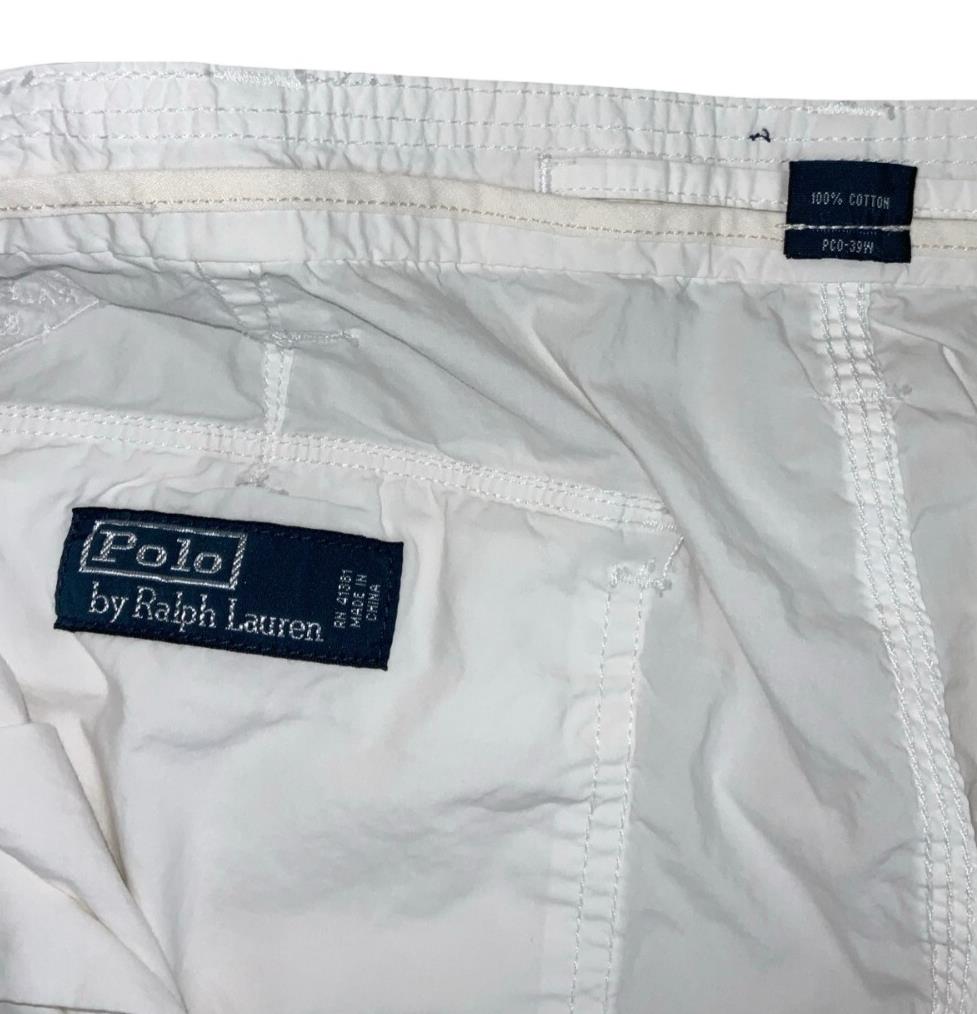 VTG 90s POLO by RALPH LAUREN WHITE CARGO BEACH SUMMER HOLIDAY SHORTS M 14