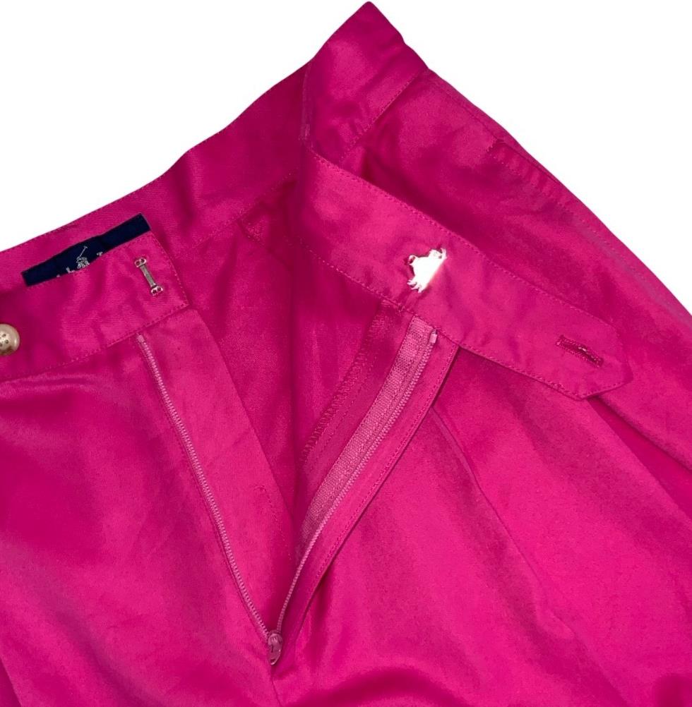 VTG 90s 'RALPH LAUREN' HIGH-WAIST PINK SUMMER DISCO HOLIDAY CHINO SHORTS S 10