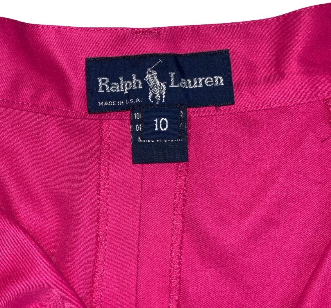 VTG 90s 'RALPH LAUREN' HIGH-WAIST PINK SUMMER DISCO HOLIDAY CHINO SHORTS S 10