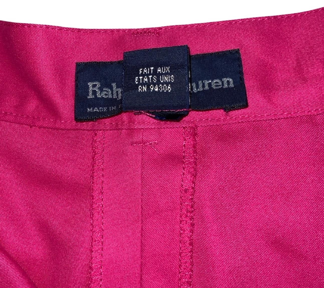VTG 90s 'RALPH LAUREN' HIGH-WAIST PINK SUMMER DISCO HOLIDAY CHINO SHORTS S 10
