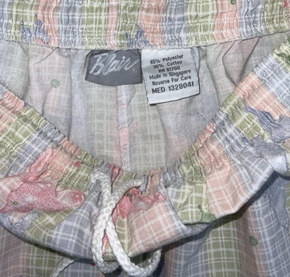 VTG 90s y2k 'BLAIR' PASTEL BUTTERFLY STRIPES PINK BLUE GREEN CASUAL BEACH SHORTS
