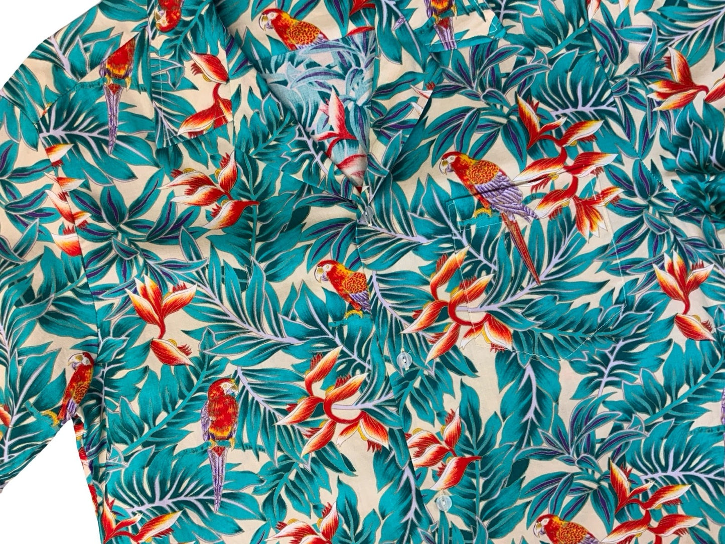 VTG EVALANI HAWAIIAN MADE ALOHA SHIRT COTTON TIKI ROCKABILLY HAWAII SURF L 42”