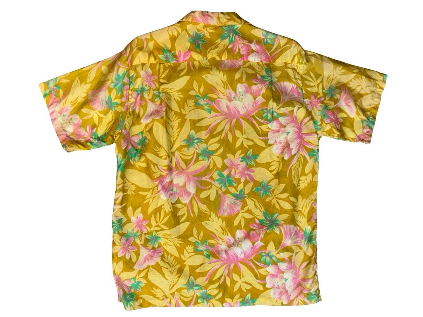 VTG 60s 70s HAWAIIAN MADE ALOHA SHIRT COTTON TIKI ROCKABILLY HAWAII SURF MEDIUM