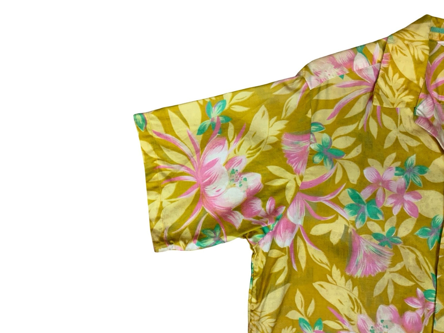 VTG 60s 70s HAWAIIAN MADE ALOHA SHIRT COTTON TIKI ROCKABILLY HAWAII SURF MEDIUM