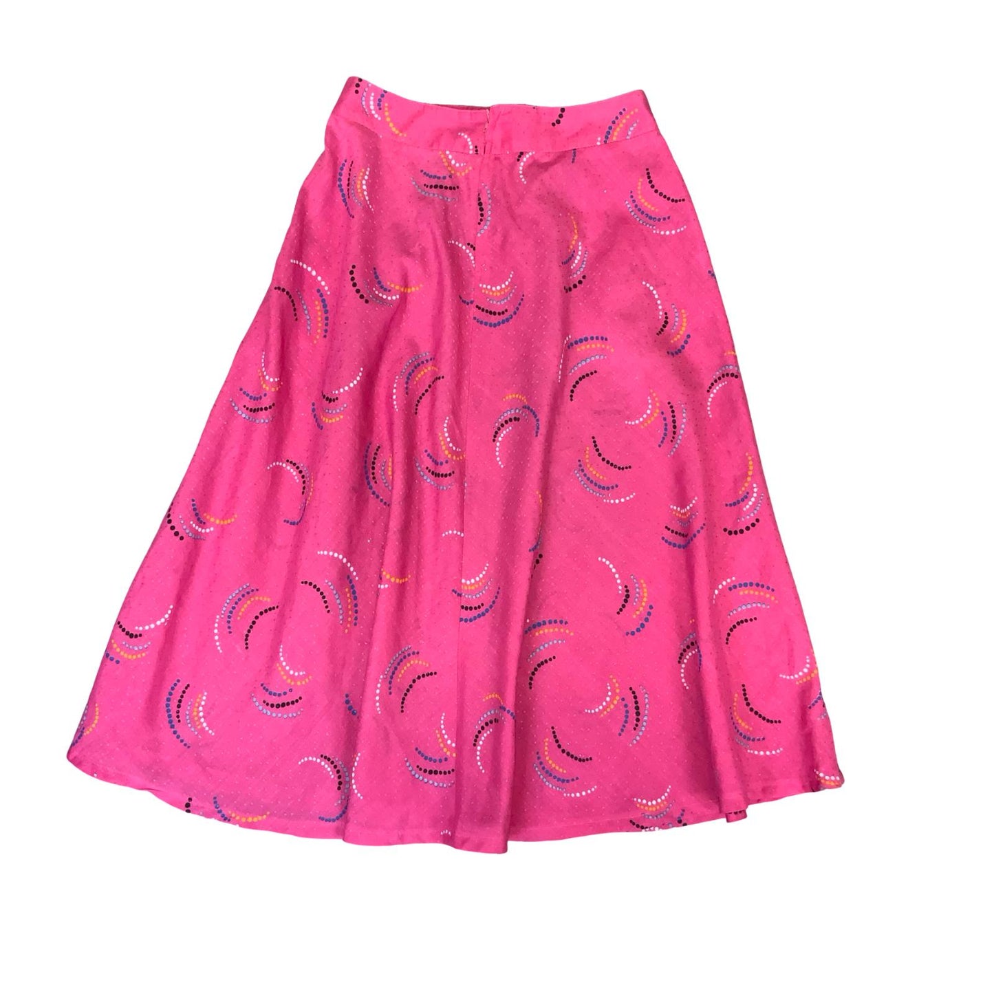 VTG 90s y2k PINK HIGH-WAISTED WHITE BLUE BLACK GEOMETRIC A-LINE SKIRT SMALL 8/10