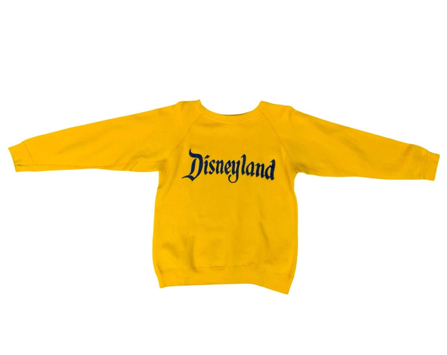 VTG 50s 60s GENUINE USA DISNEYLAND USA SWEATSHIRT REVERSE WEAVE FLOCK LOGO SMALL