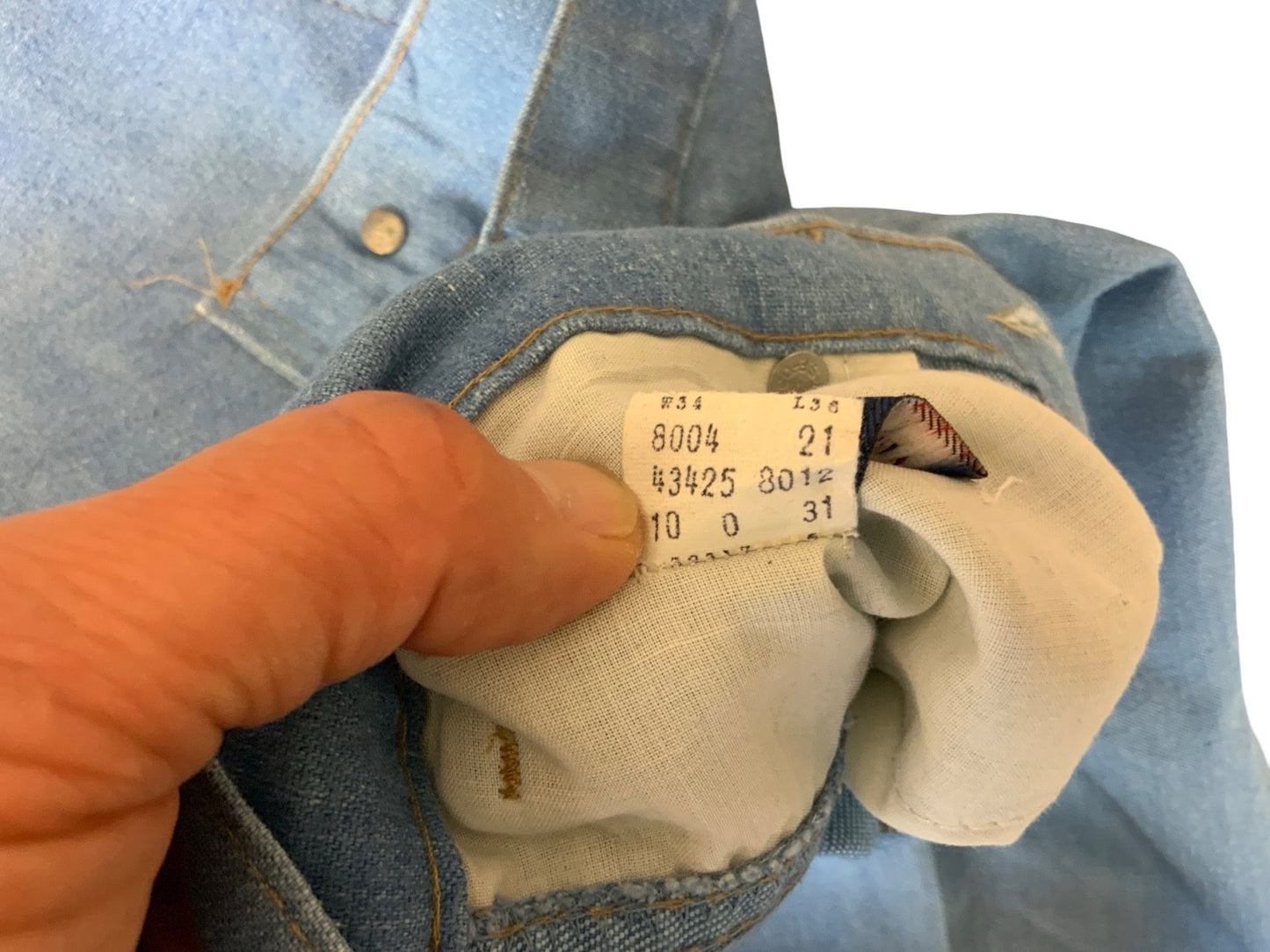 RARE VTG 70s LEVIS FOR MEN ORANGE TAB LIGHT DENIM FLARES JEANS MENS 34” W 31” L