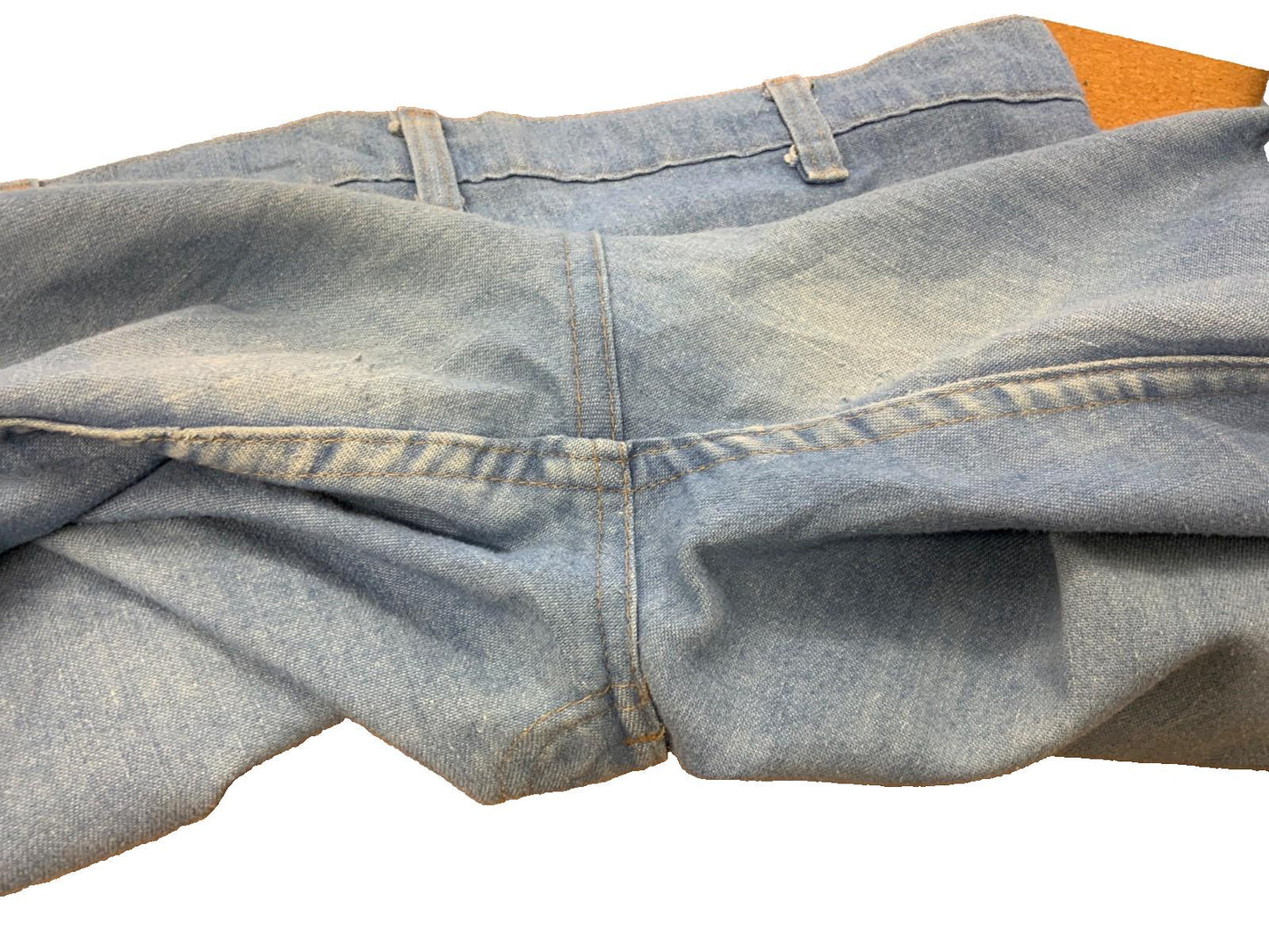 RARE VTG 70s LEVIS FOR MEN ORANGE TAB LIGHT DENIM FLARES JEANS MENS 34” W 31” L