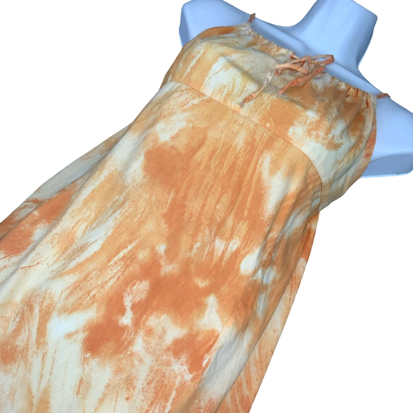 VTG 90s 'MISS SIXTY' ORANGE TIE DYE SLEEVELESS TUNIC BEACH SUMMER DRESS S 8 10