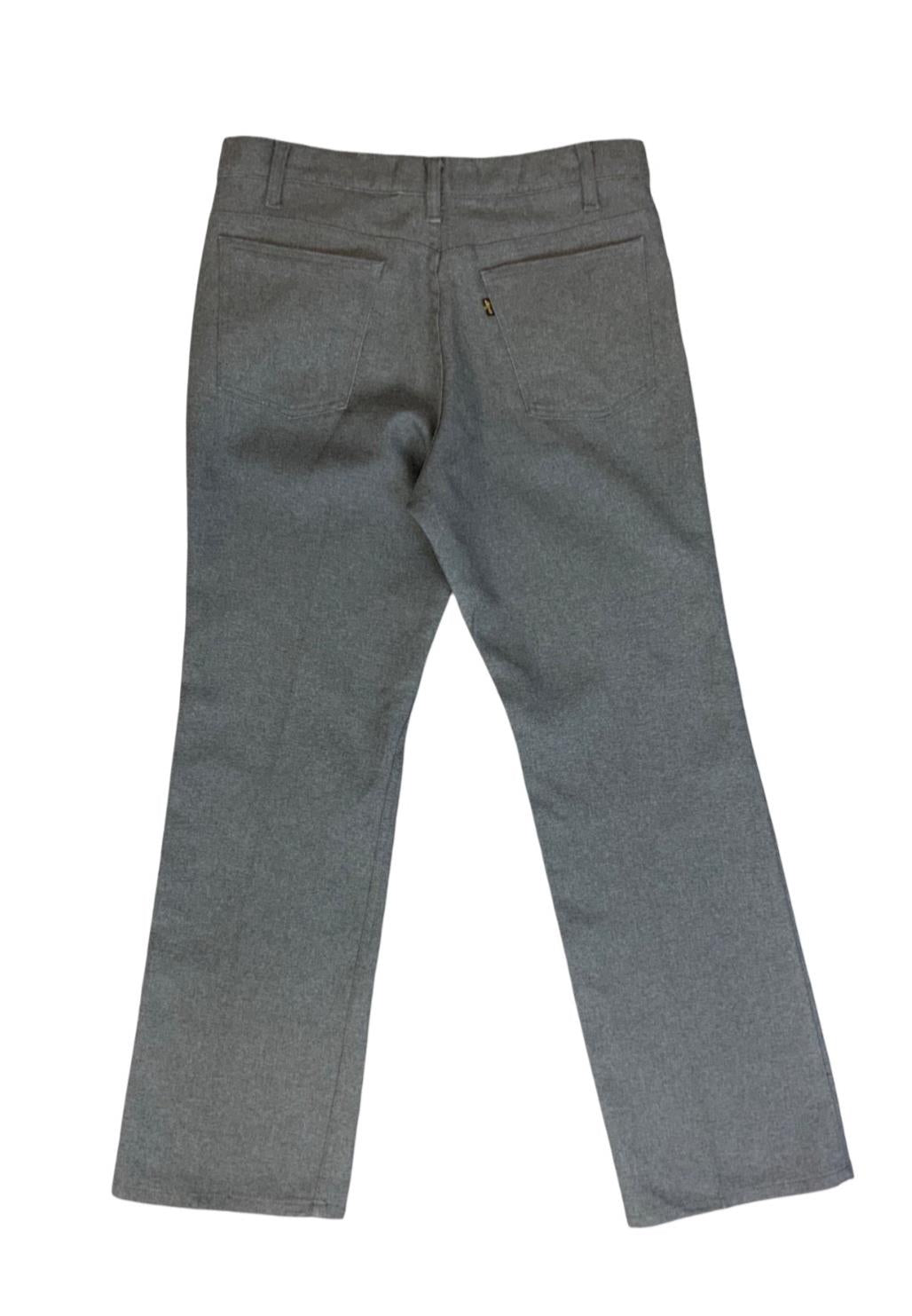 VTG 70s USA MADE LEVIS POLYESTER BOOTCUT SLACKS TROUSERS BLACK/GOLD TAB W33 L30