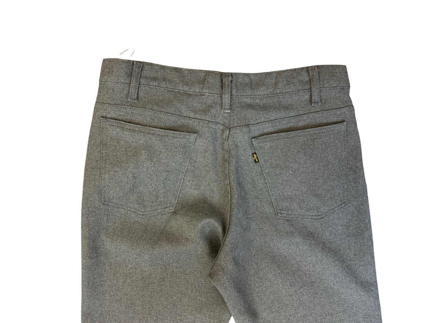 VTG 70s USA MADE LEVIS POLYESTER BOOTCUT SLACKS TROUSERS BLACK/GOLD TAB W33 L30