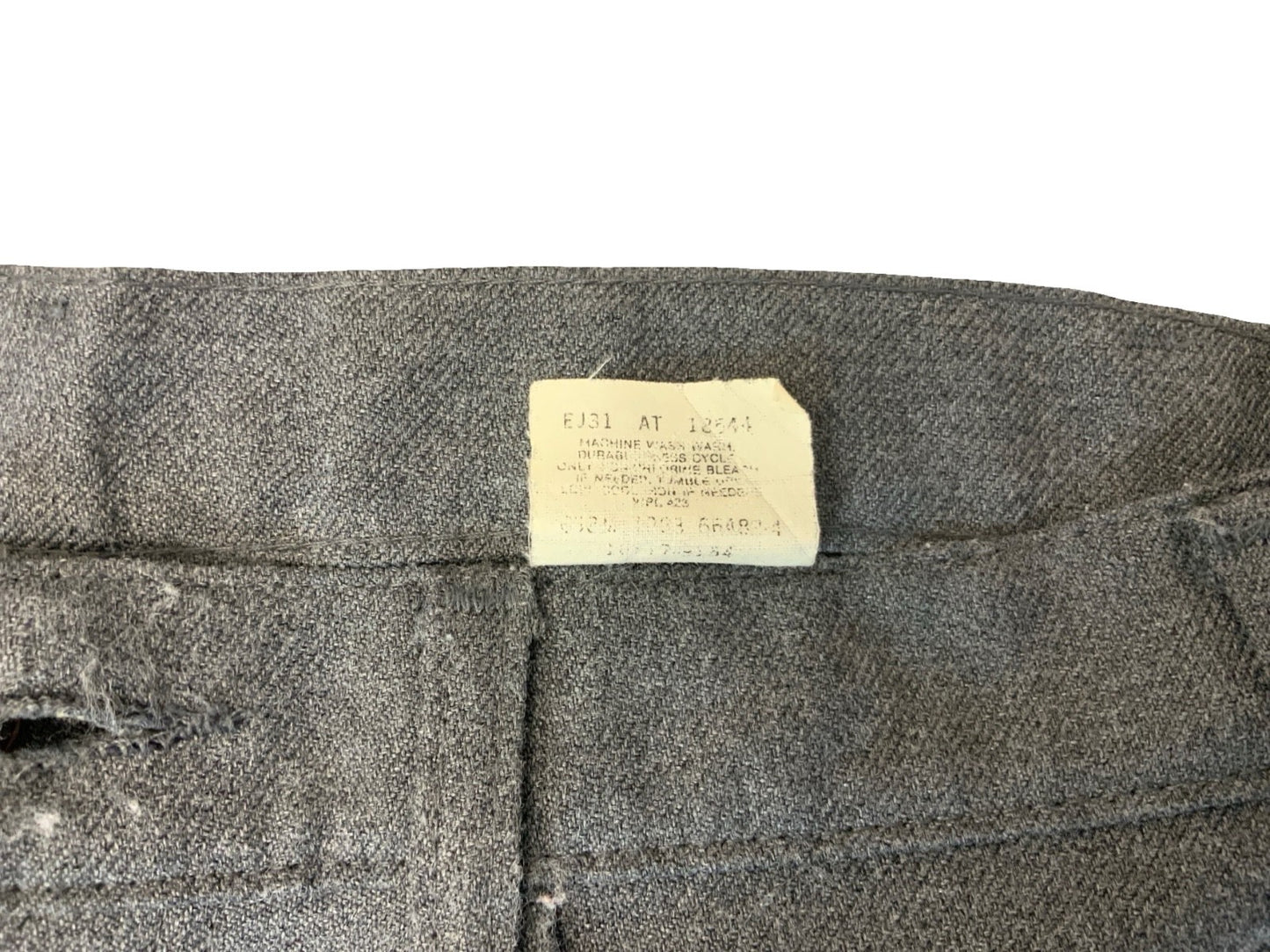 VTG 70s USA MADE LEVIS POLYESTER BOOTCUT SLACKS TROUSERS BLACK/GOLD TAB W33 L30
