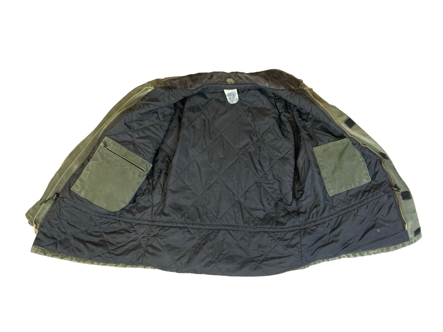 VTG CARHARTT DISTRESSED HEAVY DUCK CANVAS WORKWEAR JACKET GREEN XL