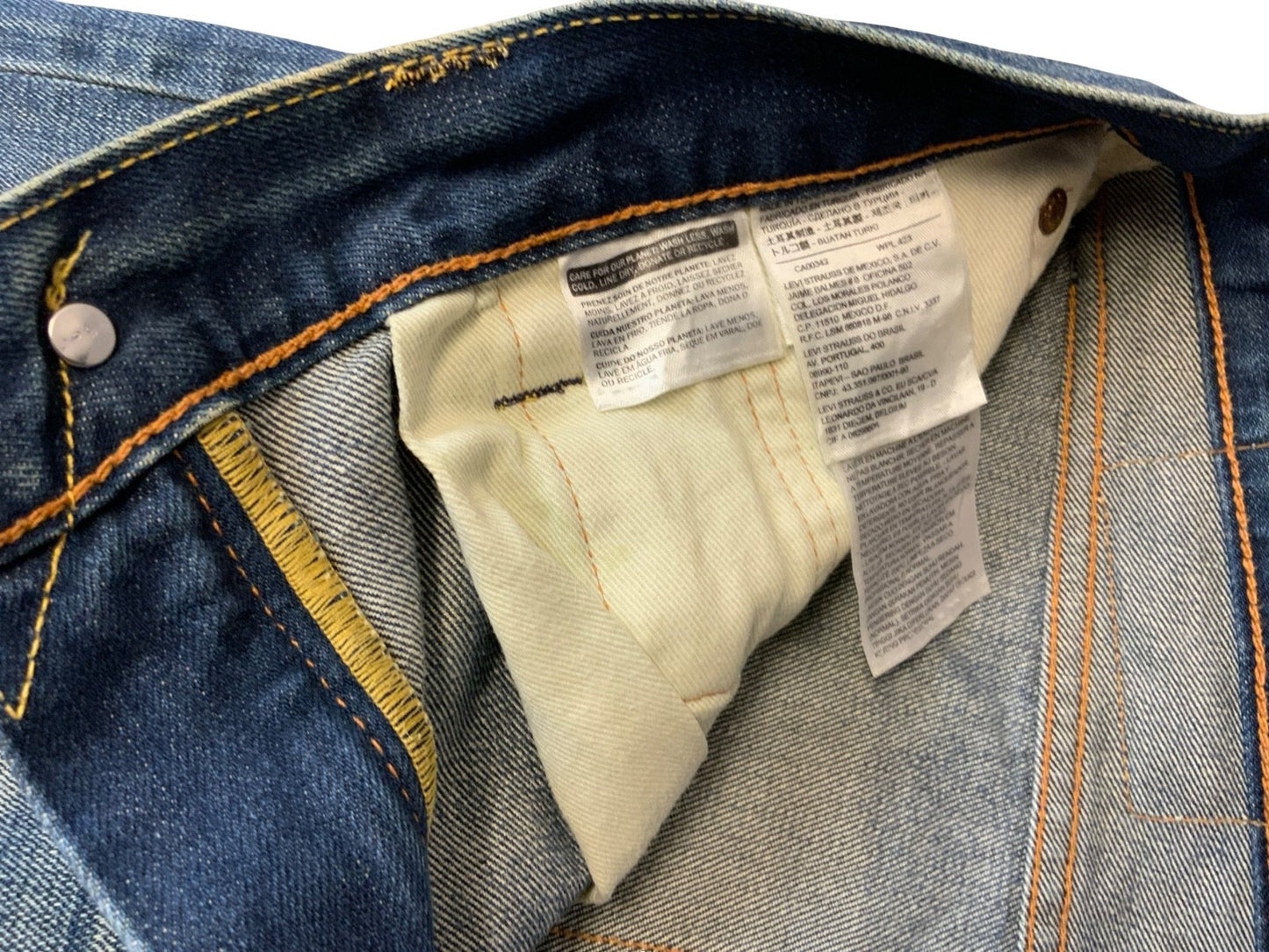 LEVIS 508 REDLINE SELVEDGE MENS RED TAB RAW DENIM JEANS ROCKABILLY 34” W 31” L