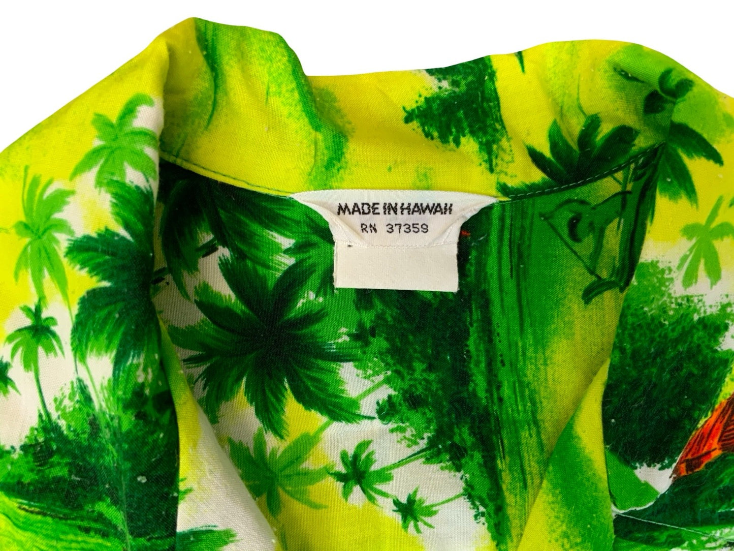 VTG HAWAIIAN MADE ALOHA SHIRT COTTON TIKI ROCKABILLY HAWAII SURF LONGBOARD LARGE