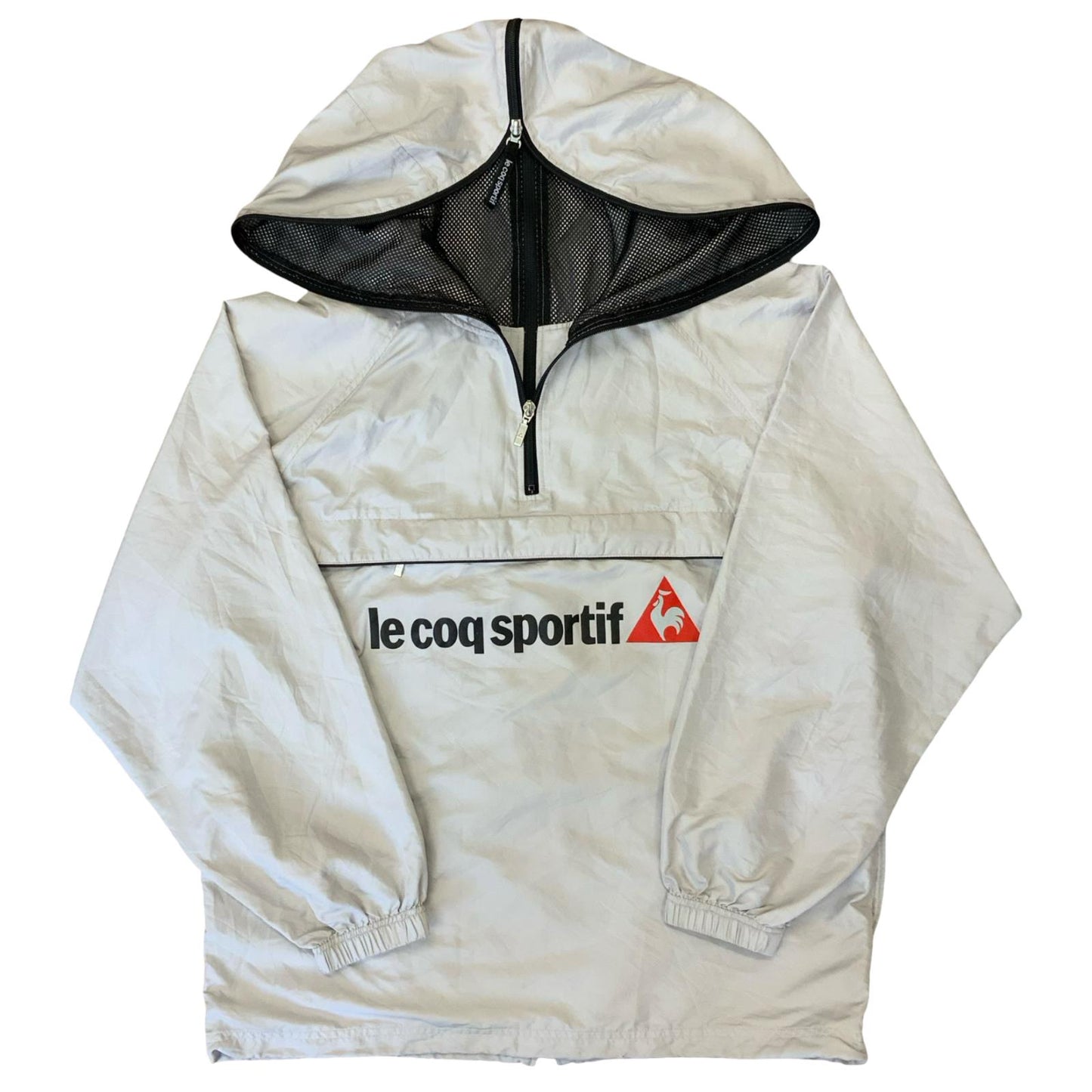 VTG 90s 'LE COQ SPORTIF' WHITE RARE REVERSIBLE SPORTSWEAR ANORAK WINDBREAKER 2XL