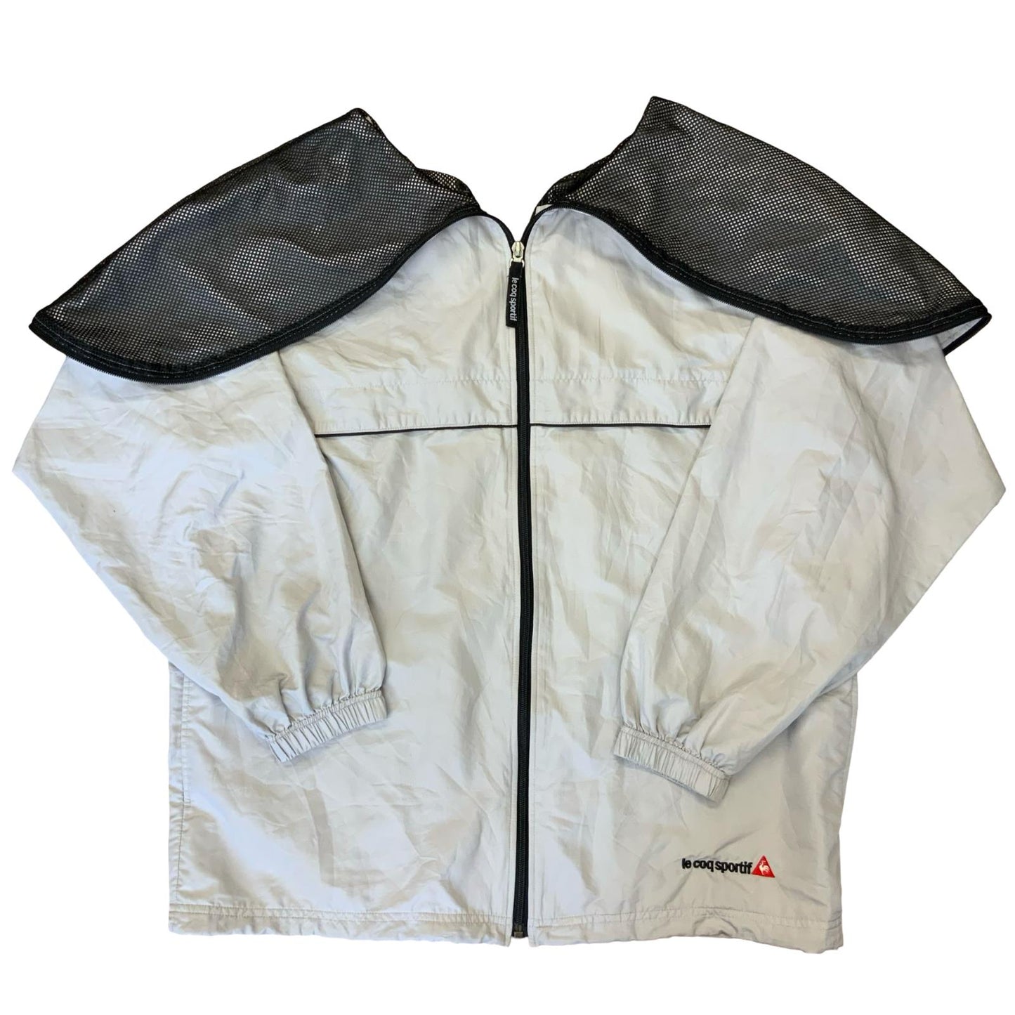 VTG 90s 'LE COQ SPORTIF' WHITE RARE REVERSIBLE SPORTSWEAR ANORAK WINDBREAKER 2XL