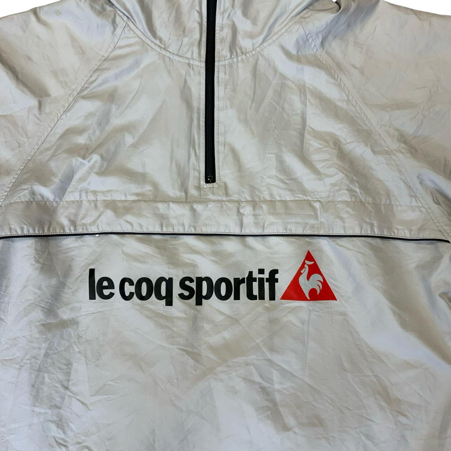 VTG 90s 'LE COQ SPORTIF' WHITE RARE REVERSIBLE SPORTSWEAR ANORAK WINDBREAKER 2XL