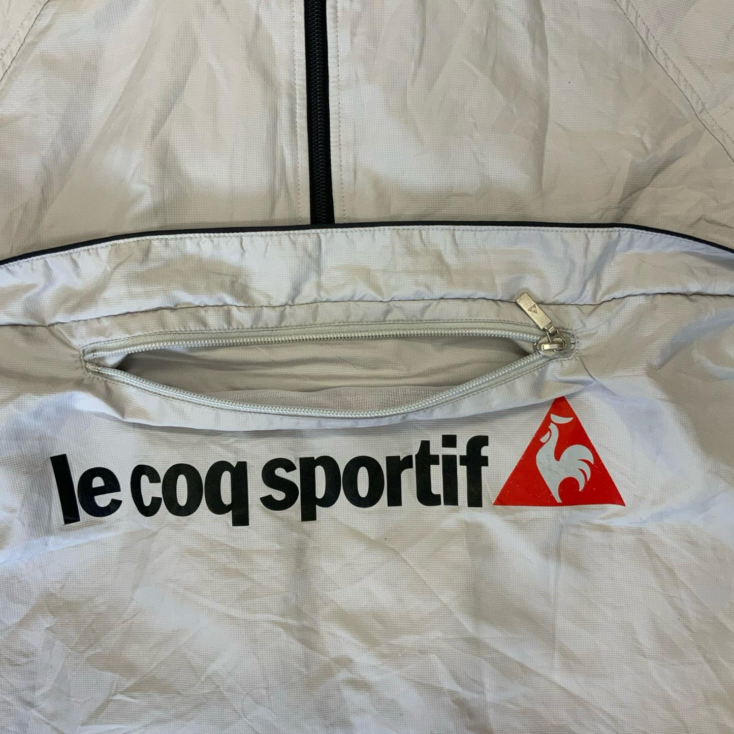 VTG 90s 'LE COQ SPORTIF' WHITE RARE REVERSIBLE SPORTSWEAR ANORAK WINDBREAKER 2XL