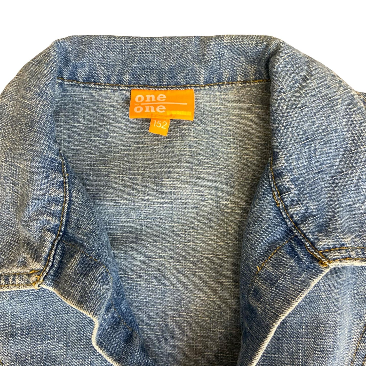 VTG 90s y2k 'ONE ONE' BLUE STONE WASH DENIM COLLARED MINI MOD GOGO DRESS XS 6