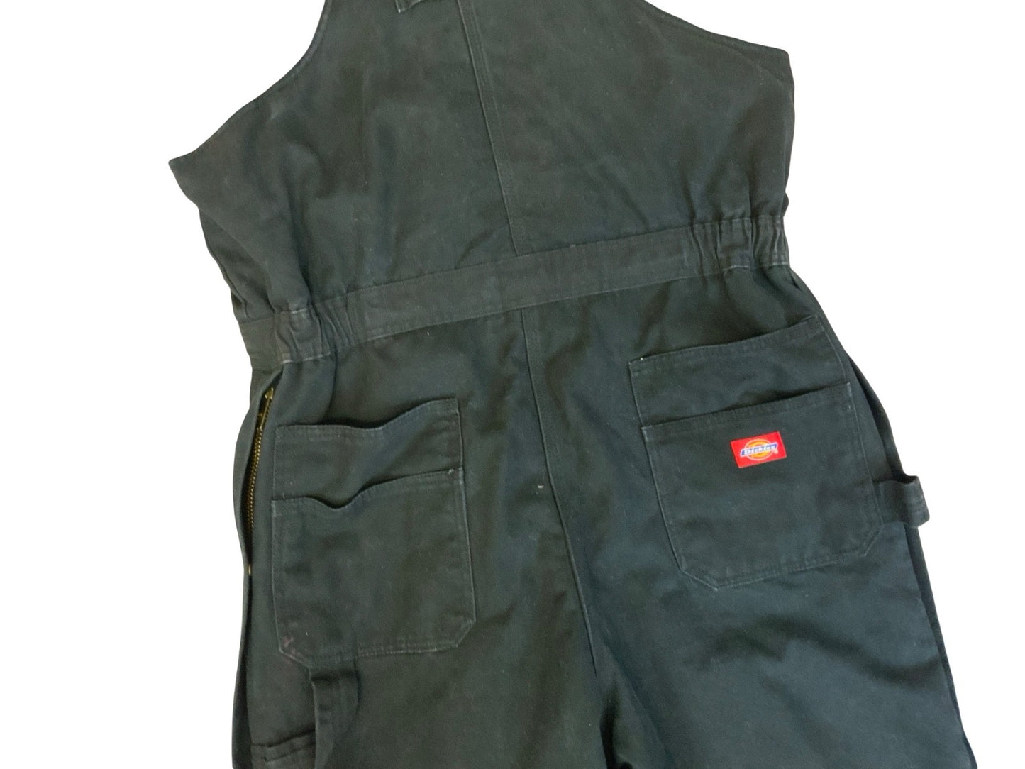 DICKIES HEAVY DUCK CANVAS QUILT LINED BLACK WORKWEAR DUNGAREES LARGE REG