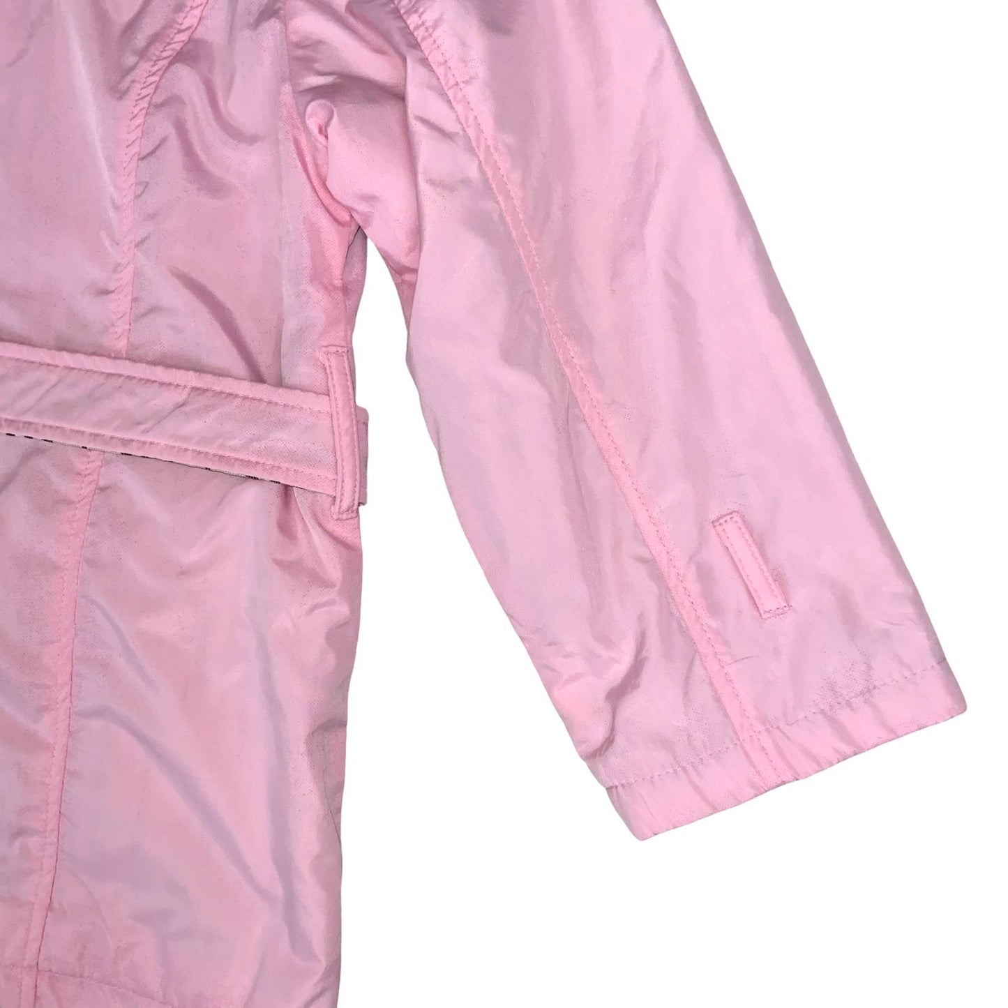 VTG 'BURBERRY LONDON' PINK TARTAN DOUBLE BREASTED BELTED TRENCH COAT S 8 10