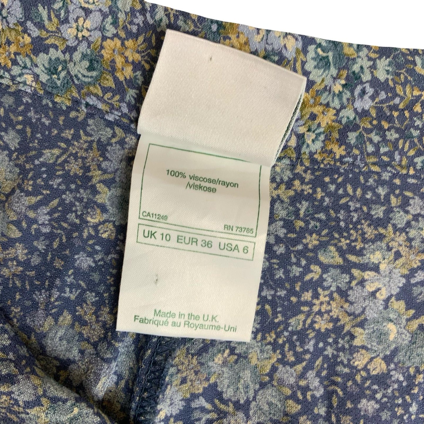 VTG 90s 00s 'LAURA ASHLEY' BLUE GREEN FLORAL WIDE LEG LIGHTWEIGHT TROUSERS XS 6