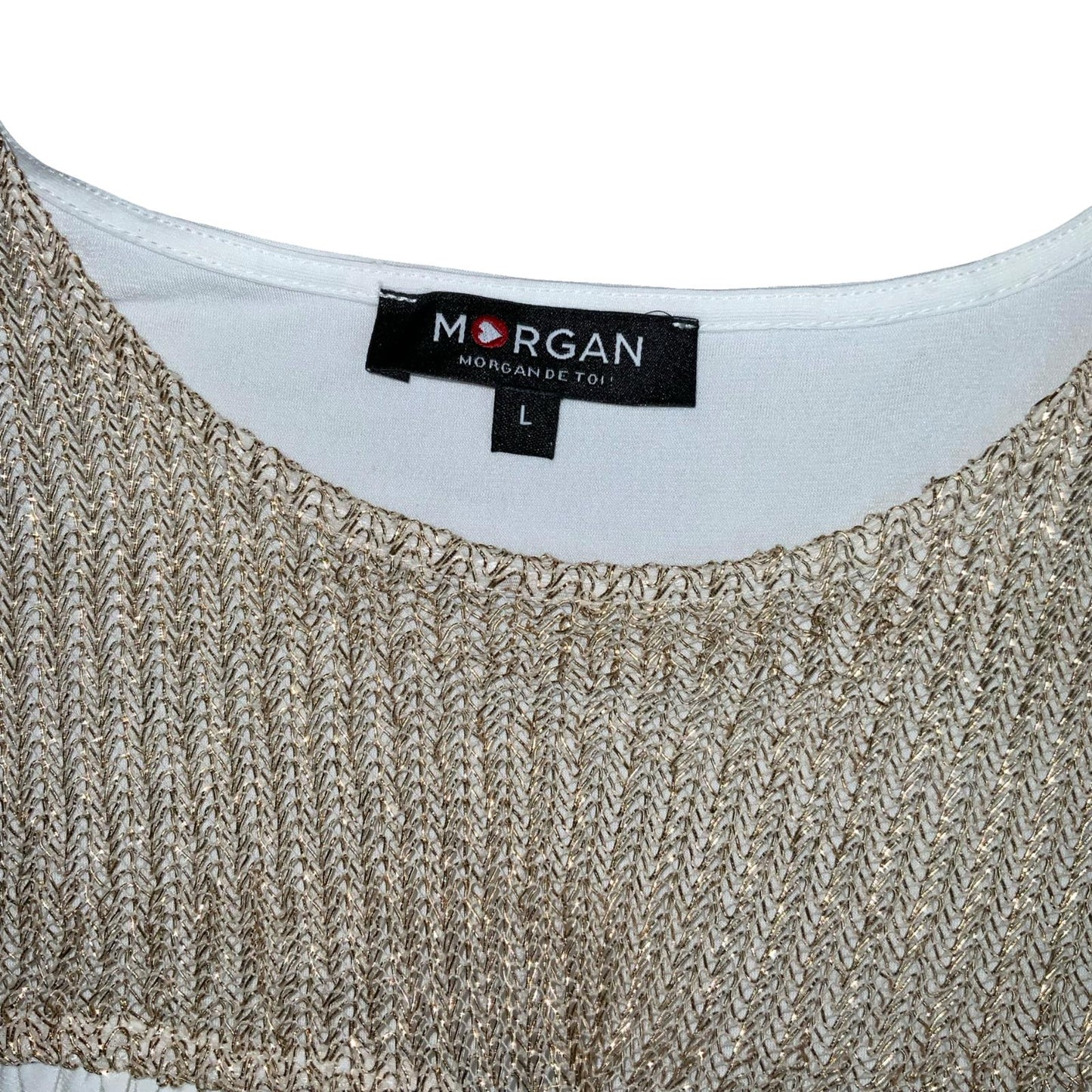 VTG 90s 'MORGAN' WHITE GOLD WRAP-STYLE MINI SLEEVELESS BEACH DAY SUMMER DRESS XS