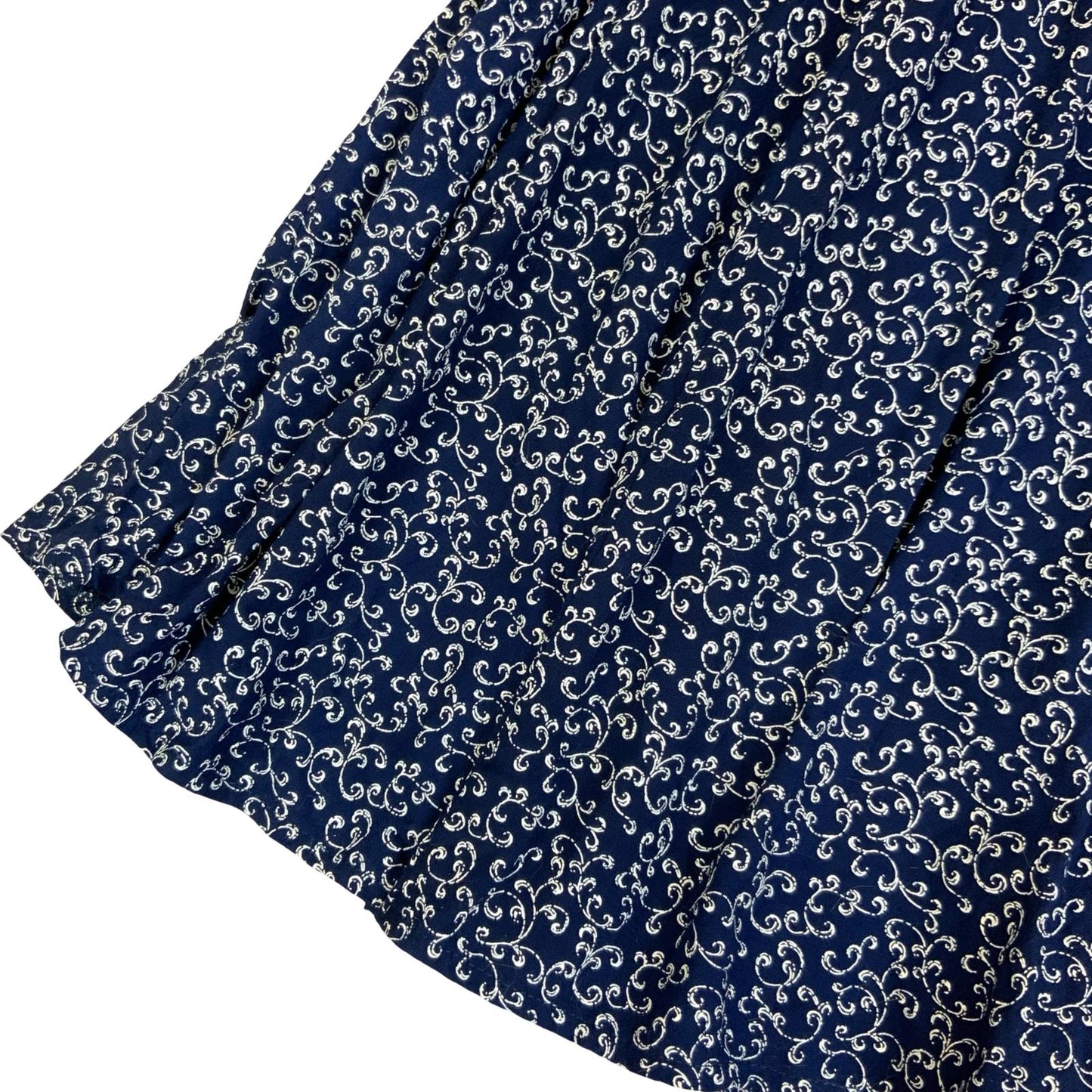 VTG 80s 90s 'ALL THAT JAZZ' BLUE WHITE FLORAL GRUNGE PRAIRIE BOXY MIDI DRESS S 8