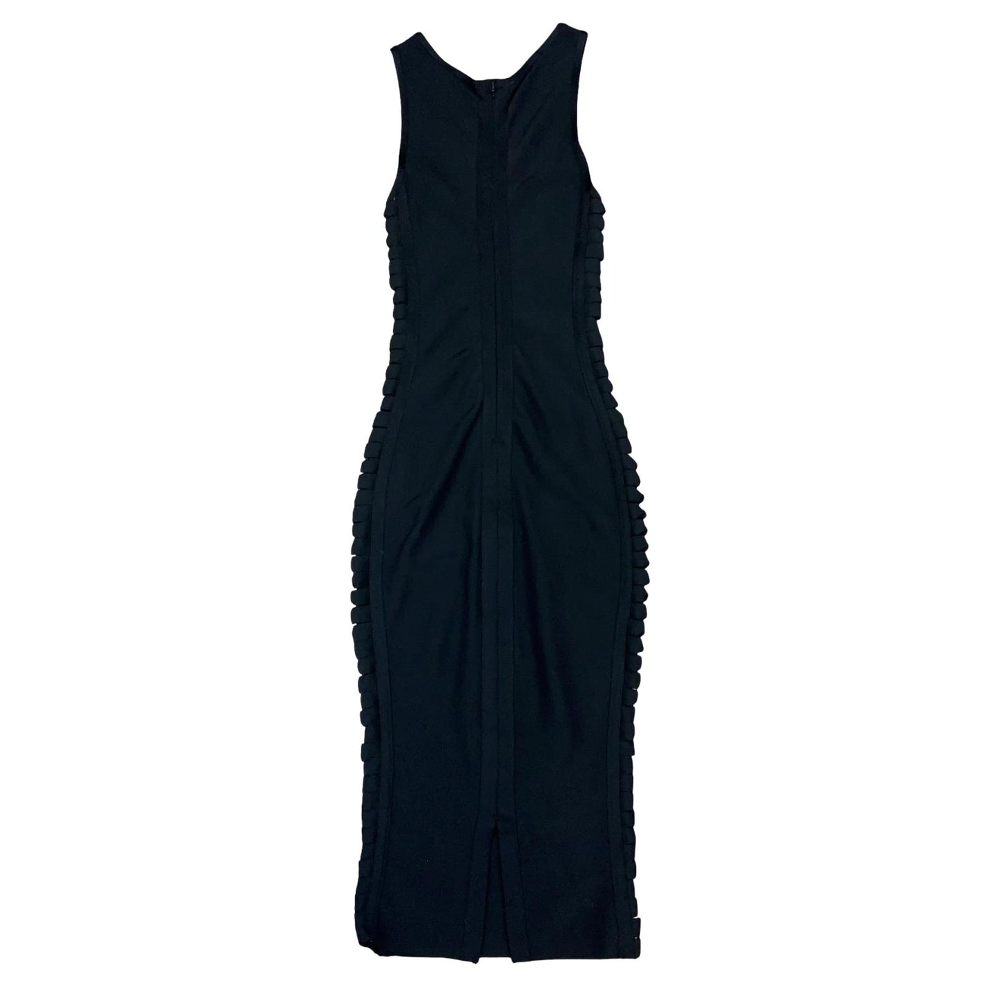 VTG 90s 'HOUSE OF CB' BLACK ELASTICATED BODYCON CUT-OUT DETAIL MAXI DRESS XS