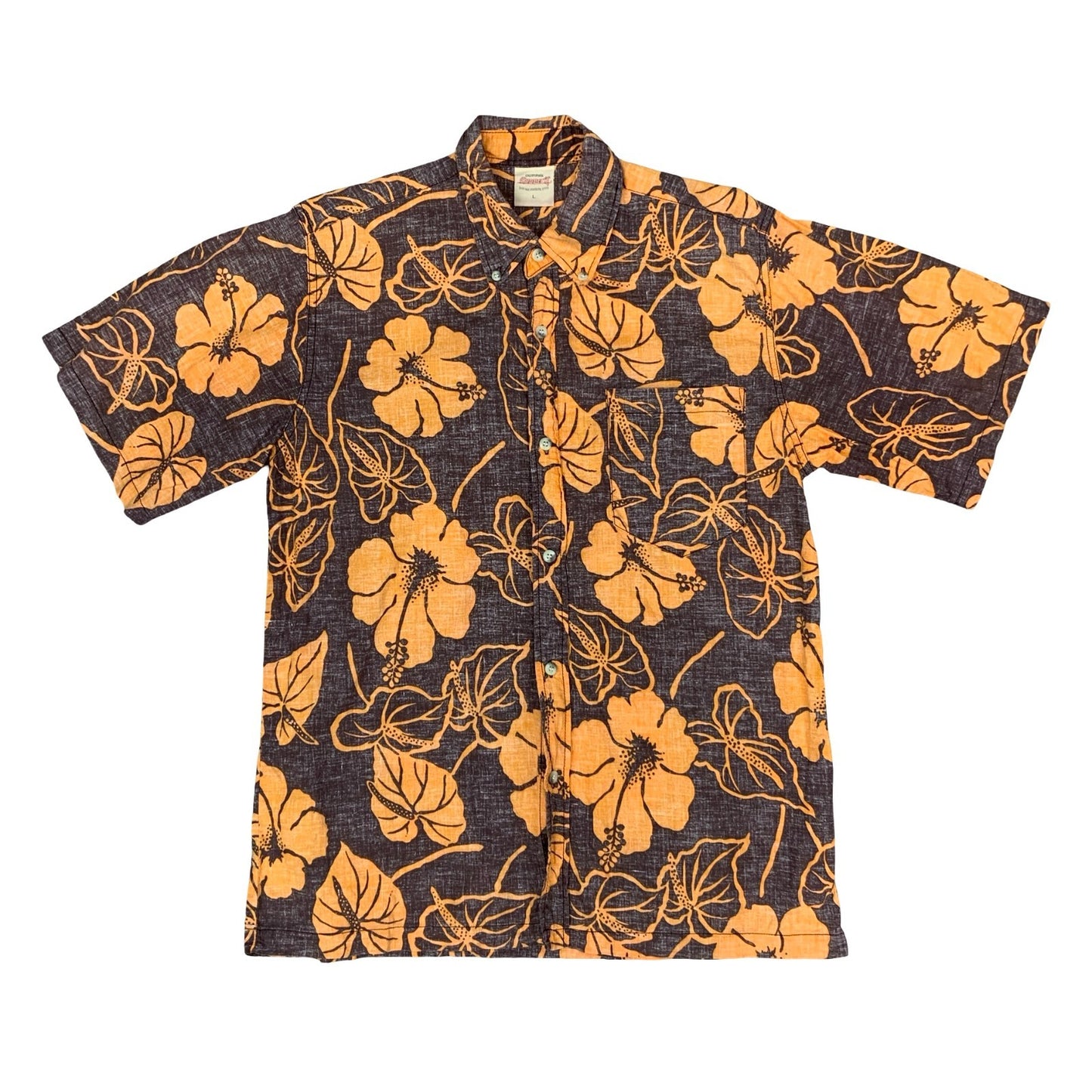 VTG BANNERS SURF AND BOARDERS STYLE REVERSE PRINT HAWAIIAN SHIRT LARGE