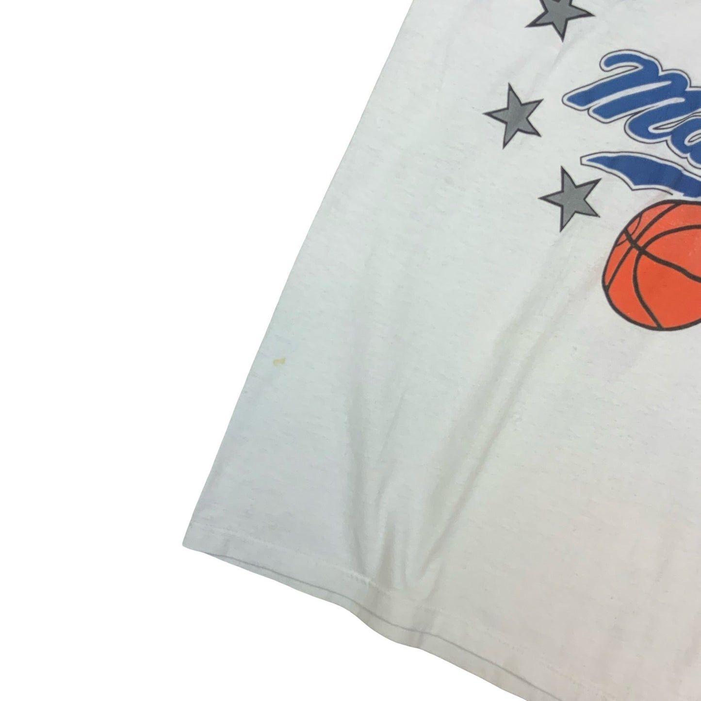 VTG 90S LOGO 7 ORLANDO MAGIC NBA BASKETBALL WHITE GRAPHIC V NECK TEE EXTRA LARGE