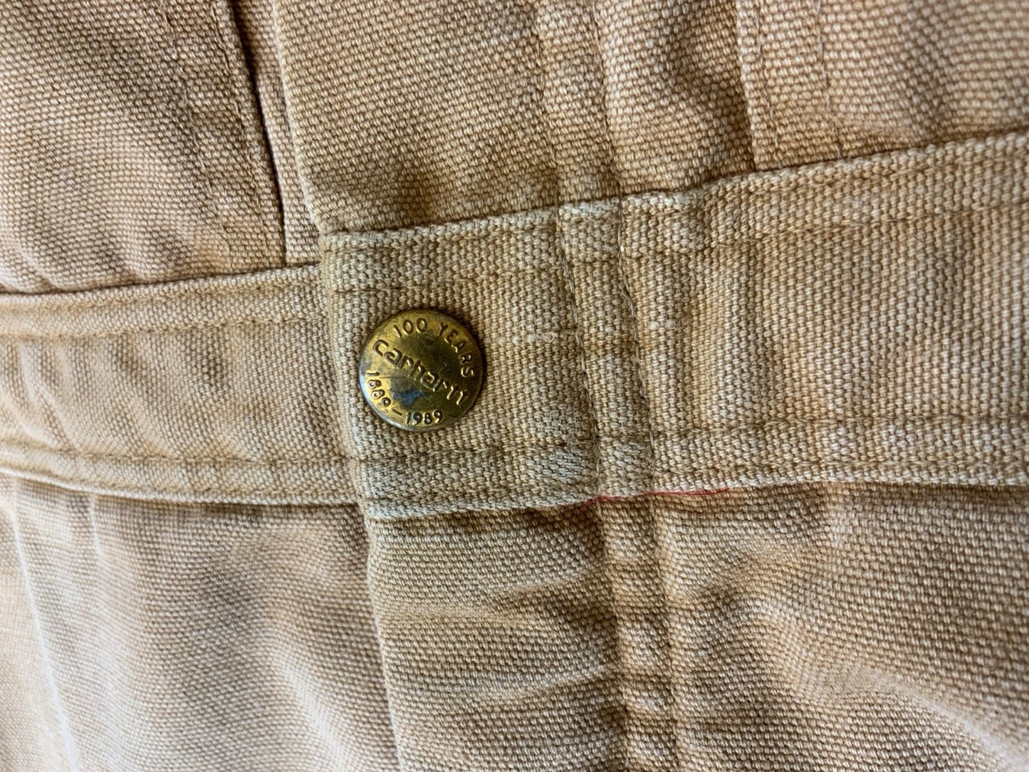 VTG CARHARTT LTD 1989 100 YEAR CANVAS QUILT LINED BOILER OVERALLS USA WORKWEAR M
