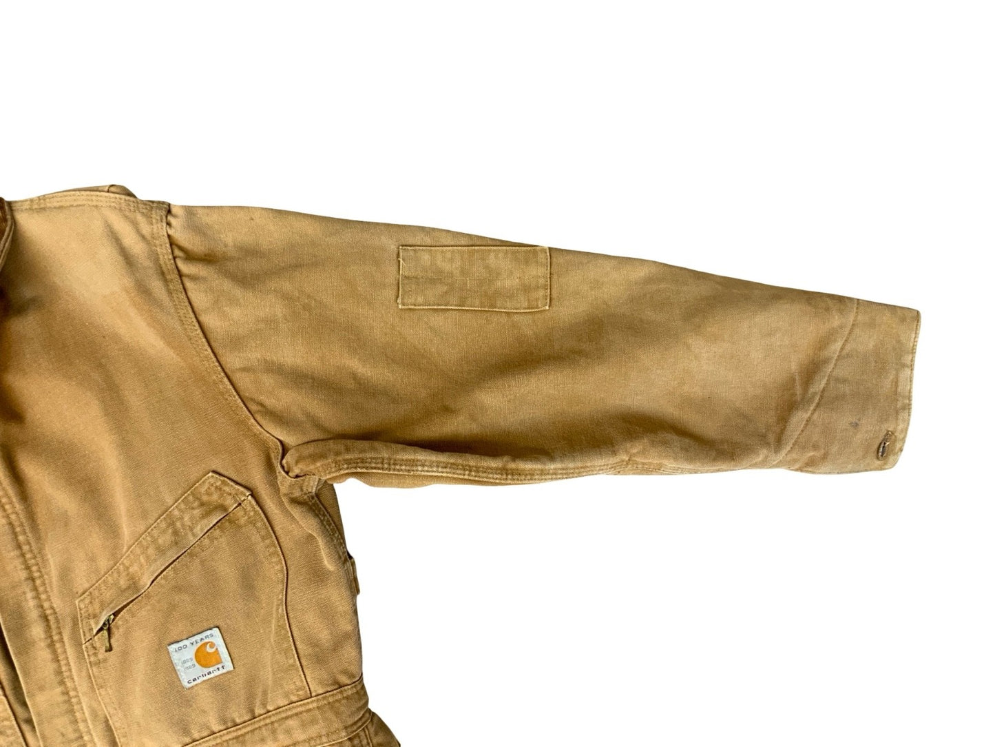 VTG CARHARTT LTD 1989 100 YEAR CANVAS QUILT LINED BOILER OVERALLS USA WORKWEAR M