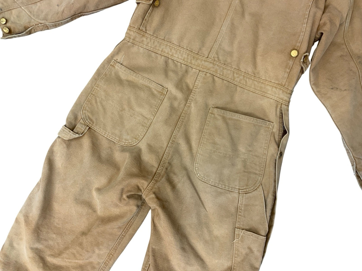 VTG CARHARTT LTD 1989 100 YEAR CANVAS QUILT LINED BOILER OVERALLS USA WORKWEAR M