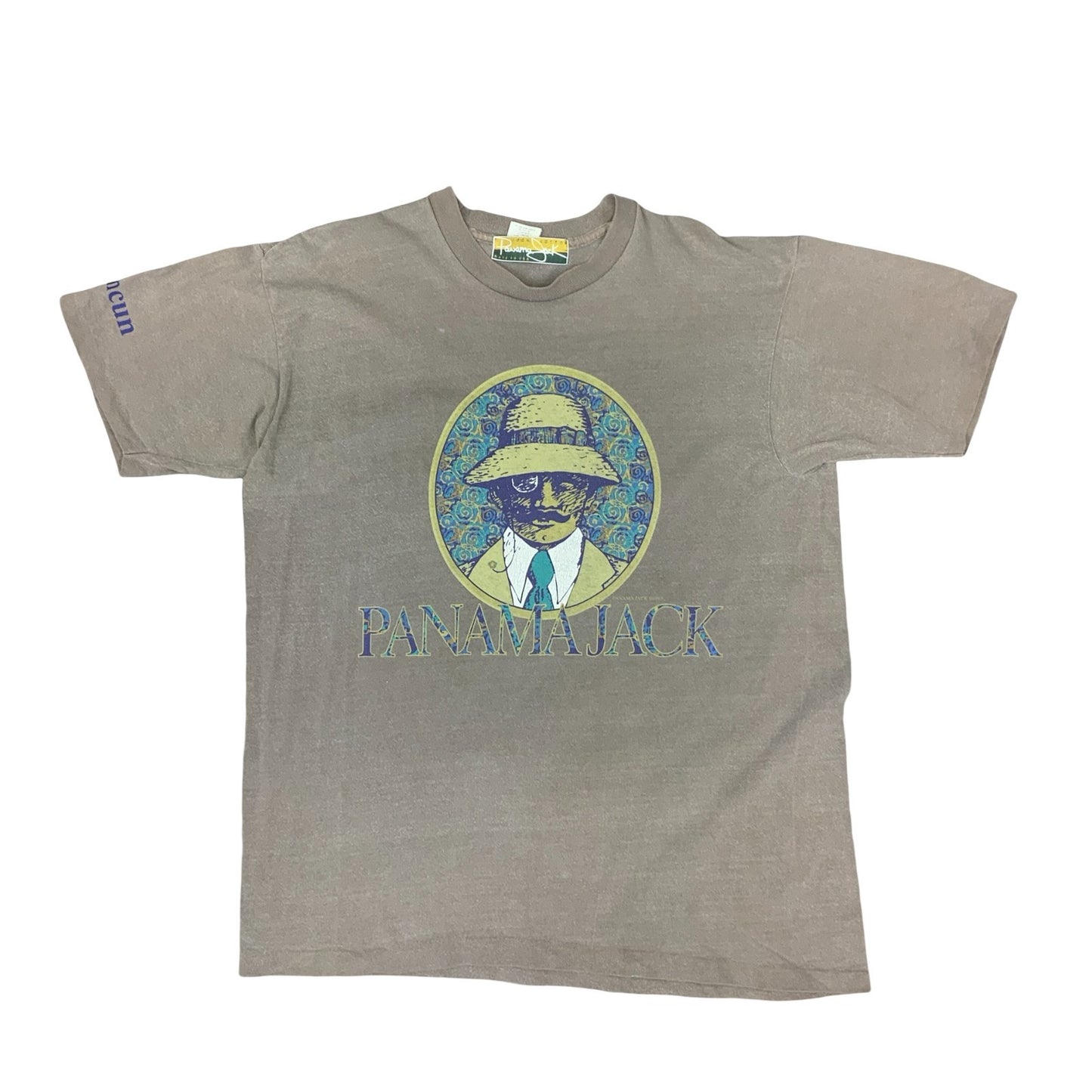 VTG 1993 PANAMA JACK CANCUN GREY SINGLE STITCH GRAPHIC T SHIRT EXTRA LARGE