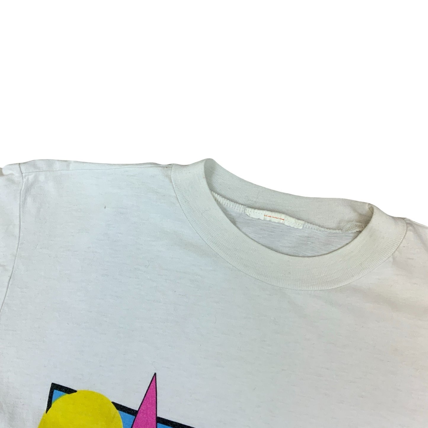 VTG 80S EGON VON FURSTENBERG WHITE SINGLE STITCH GRAPHIC TEE MEDIUM