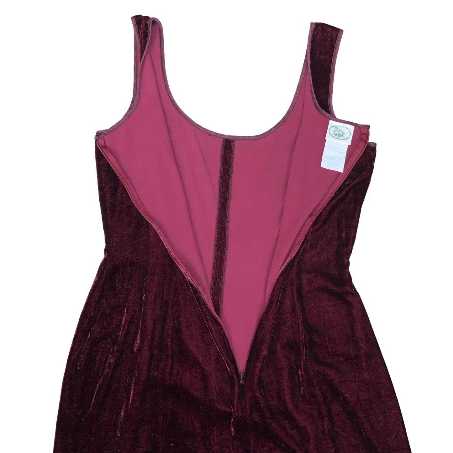 VTG 'LAURA ASHLEY' BURGUNDY RED SELVED SLEEVELESS VELVET MINI PARTY DRESS S 10