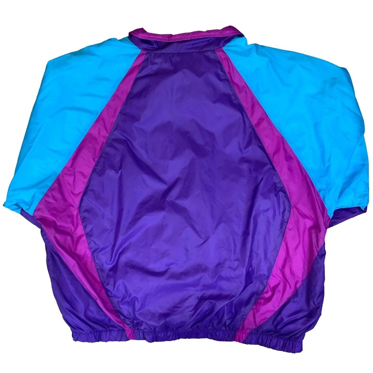 VTG 80s 'NIKE' PURPLE BLUE RETRO COLOUR-BLOCK LINED TRACK WINDBREAKER JACKET 3XL