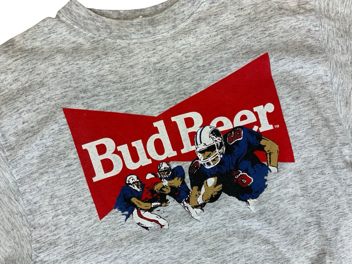 VTG 90s SINGLE STITCH BUDWEISER BUD BEER AMERICAN FOOTBALL T SHIRT MED/LARGE